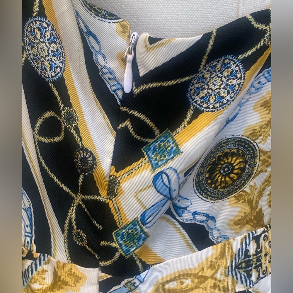 INC International Concepts Maxi Dress with Gold & Black Design Size 6 NWT - Picture 7 of 14